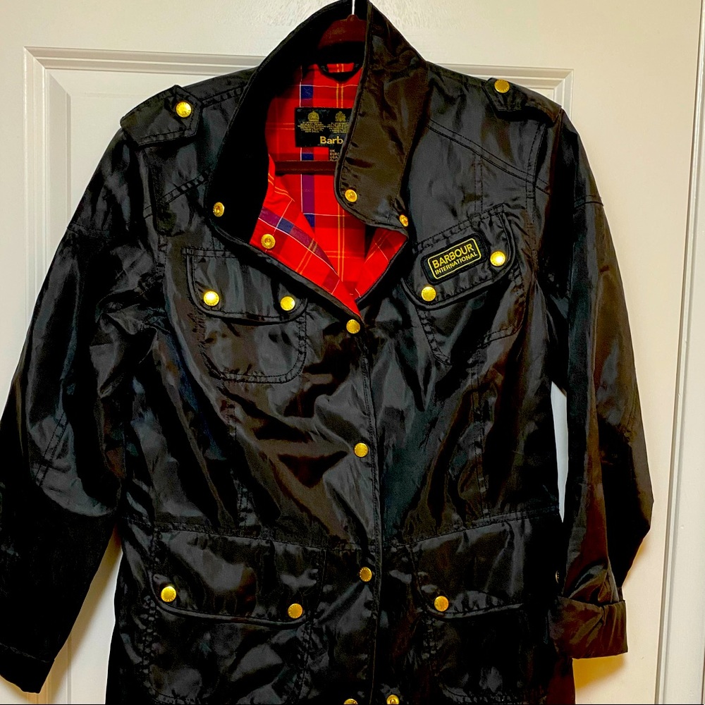 Barbour plaid flannel lined windbreaker